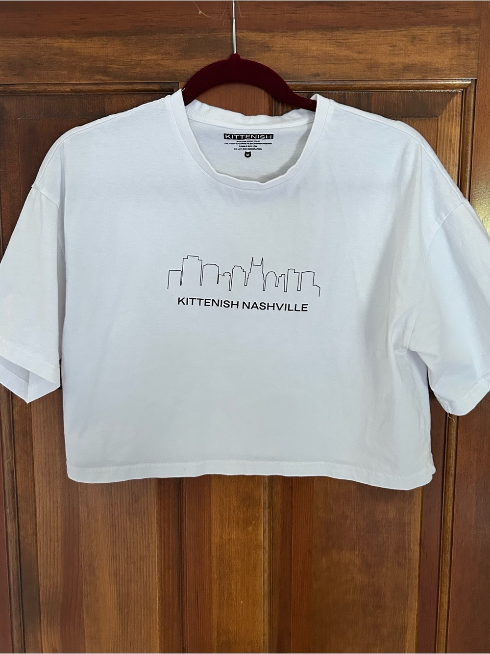 Kittenish Nashville White Cropped Tee